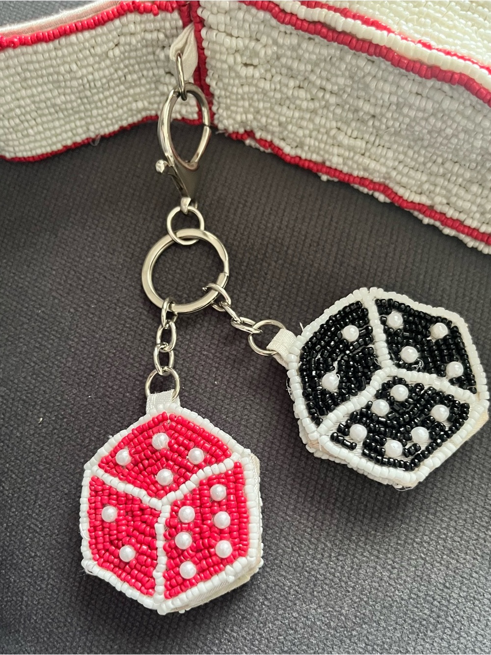 NWT Sol & Mer Roll the Dice Hand Beaded Shoulder Bag Casino Cards Novelty Purse - Picture 8 of 13